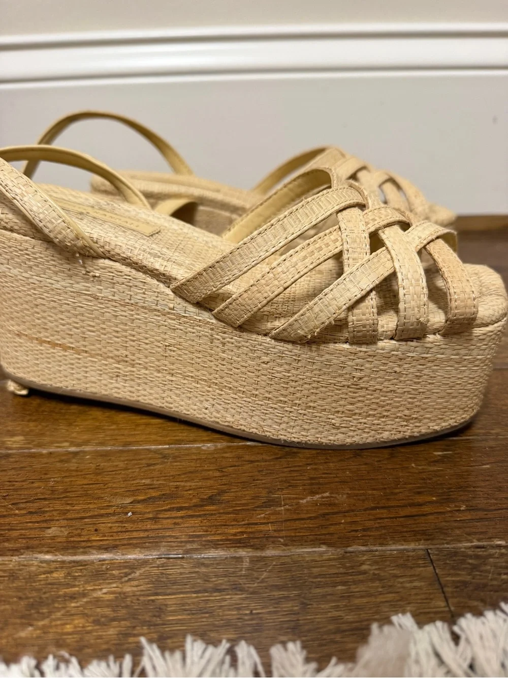 Loeffler Randall Woven Slingback Platform Sandal in Natural